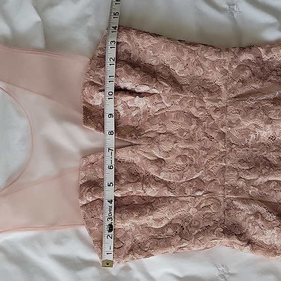 BCBGMaxAzria Women's Abigail Dusty Pink Lace Sequin Mini Dress- Size 2 - Picture 10 of 17